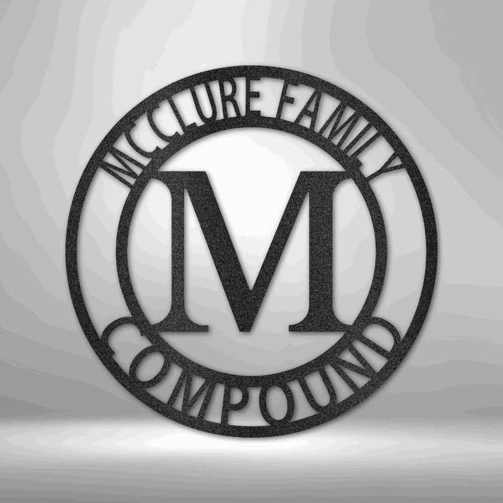 Letter Family Name - Steel Sign Black / 12" Steel Sign Giftinum
