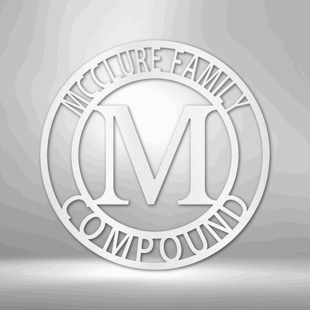 Letter Family Name - Steel Sign White / 12" Steel Sign Giftinum