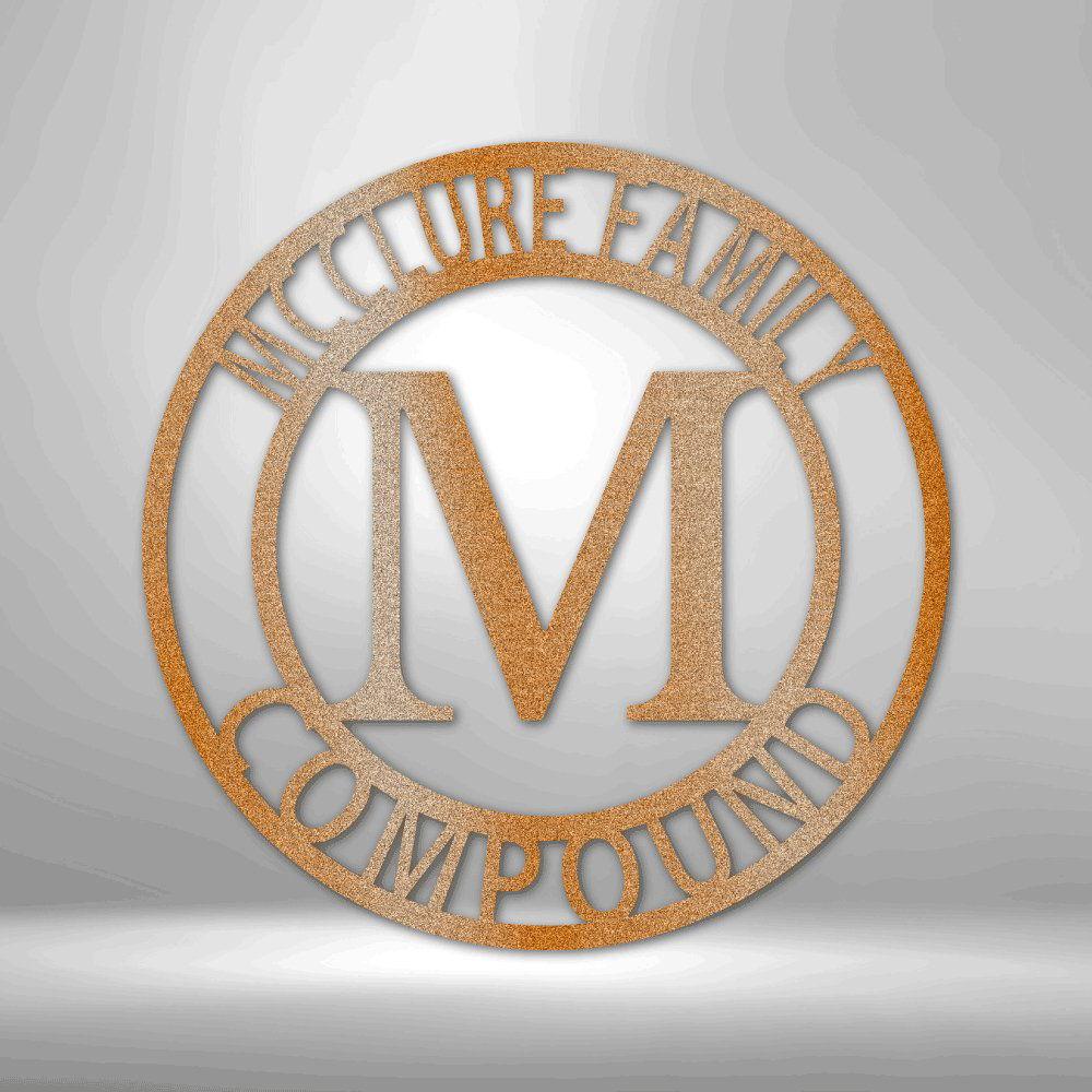 Letter Family Name - Steel Sign Copper / 12" Steel Sign Giftinum