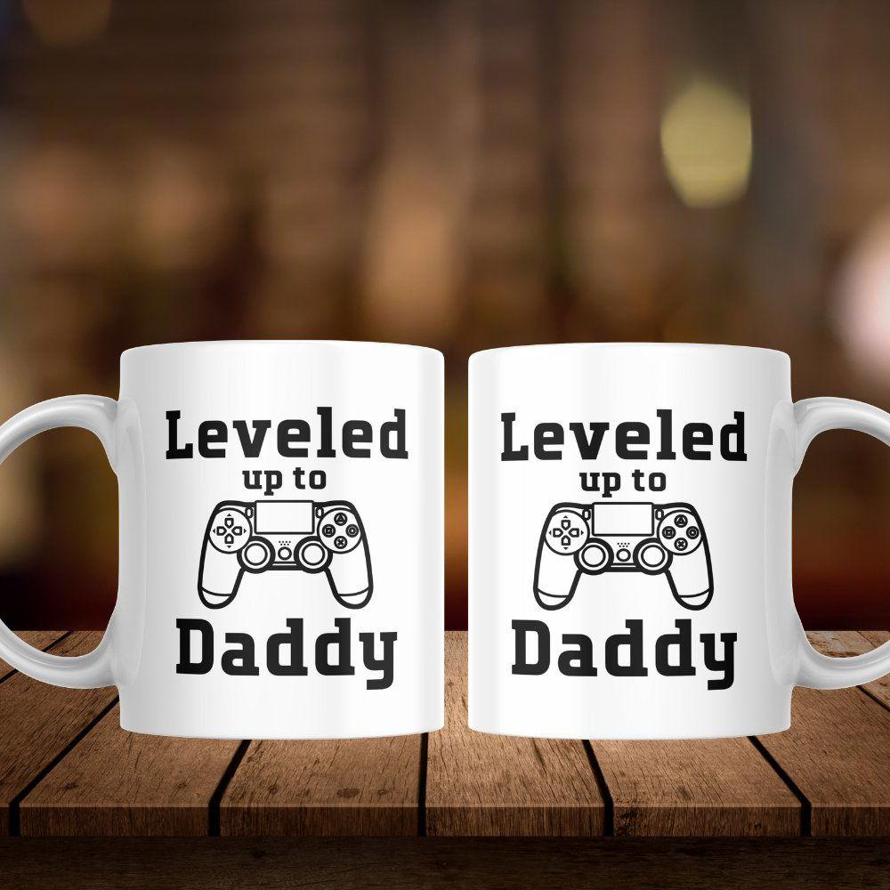 Leveled up to Daddy Mug Default Title Front/Back Giftinum