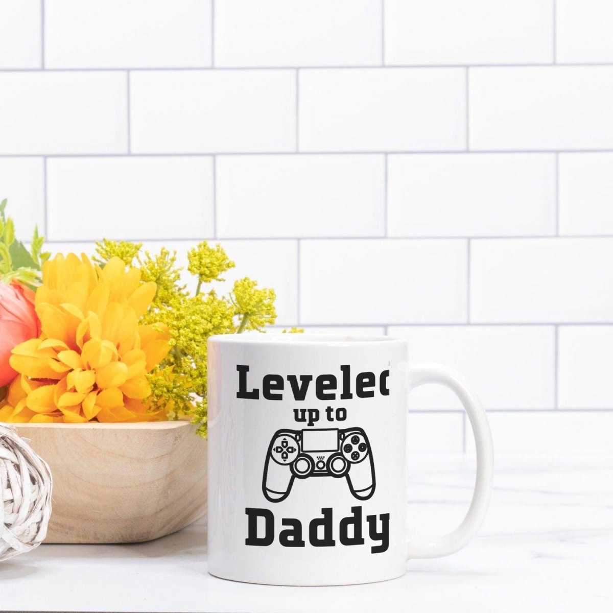 Leveled up to Daddy Mug Default Title Front/Back Giftinum