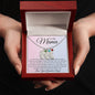 Mama Baby Foot Necklace - I'm sorry 3 Charms / Polished Stainless Steel / Luxury Box w/LED Jewelry Giftinum