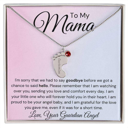 Mama Baby Foot Necklace - I'm sorry 1 Charm / Polished Stainless Steel / Two-Toned Jewelry Giftinum