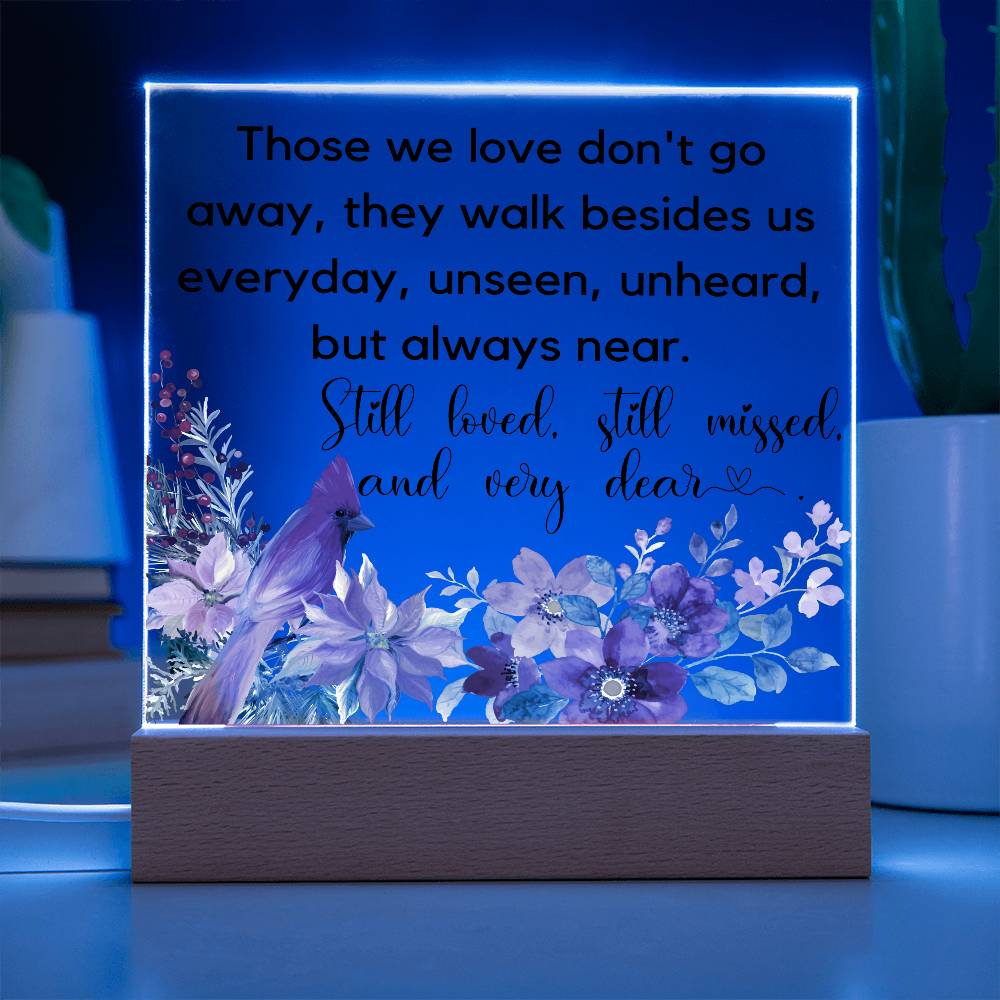 Memorial Acrylic Plaque LED Corded Base Jewelry Giftinum