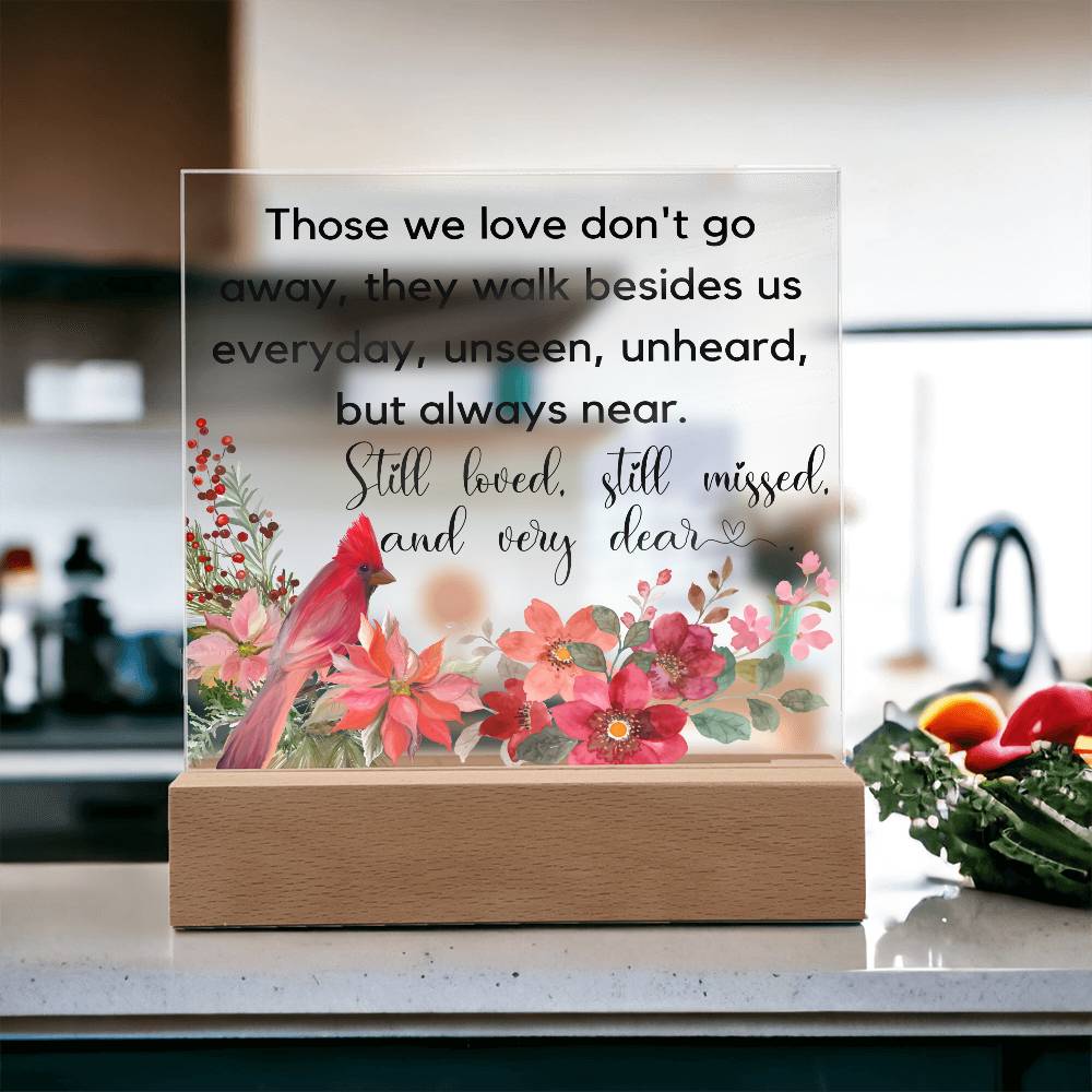 Memorial Acrylic Plaque LED Corded Base Jewelry Giftinum