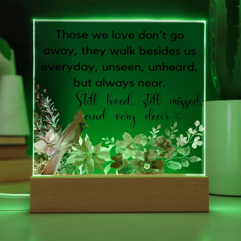 Memorial Acrylic Plaque LED Corded Base Jewelry Giftinum