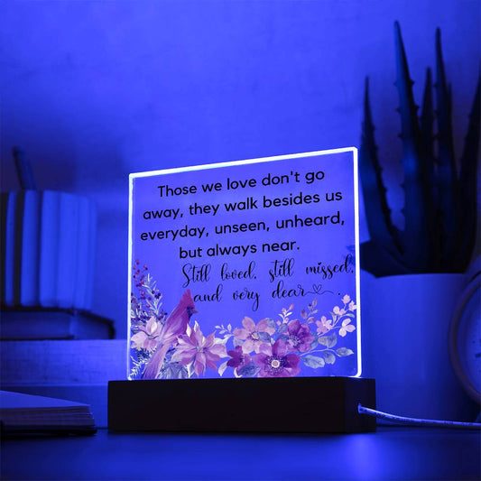 Memorial Acrylic Plaque LED Corded Base Jewelry Giftinum