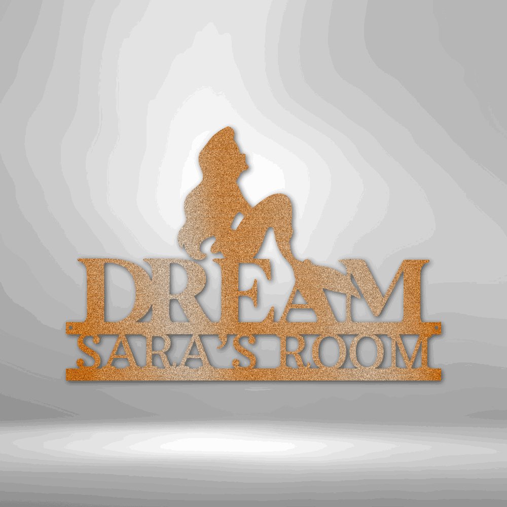 Mermaid Dreams Monogram - Steel Sign Copper / 12" Steel Sign Giftinum