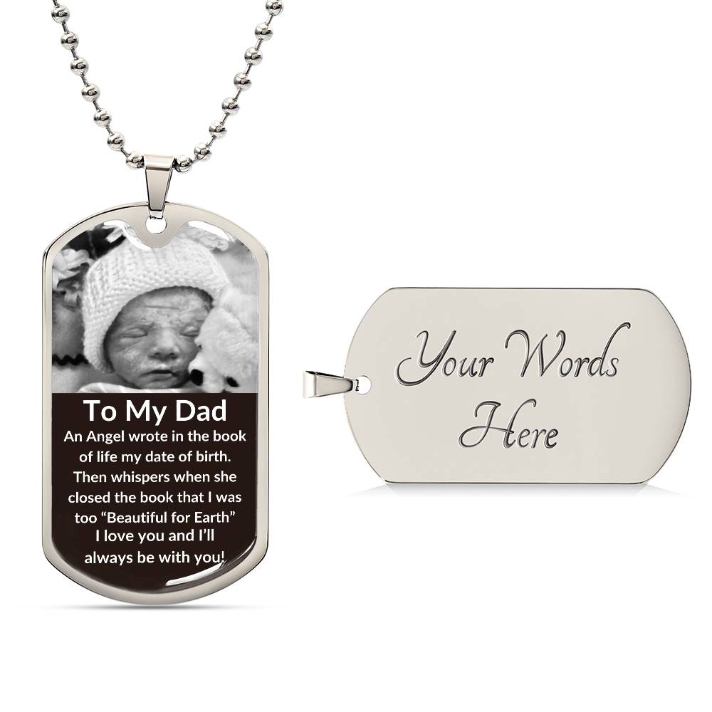 miscarriage gift for dad Military Chain (Silver) / Yes Jewelry Giftinum