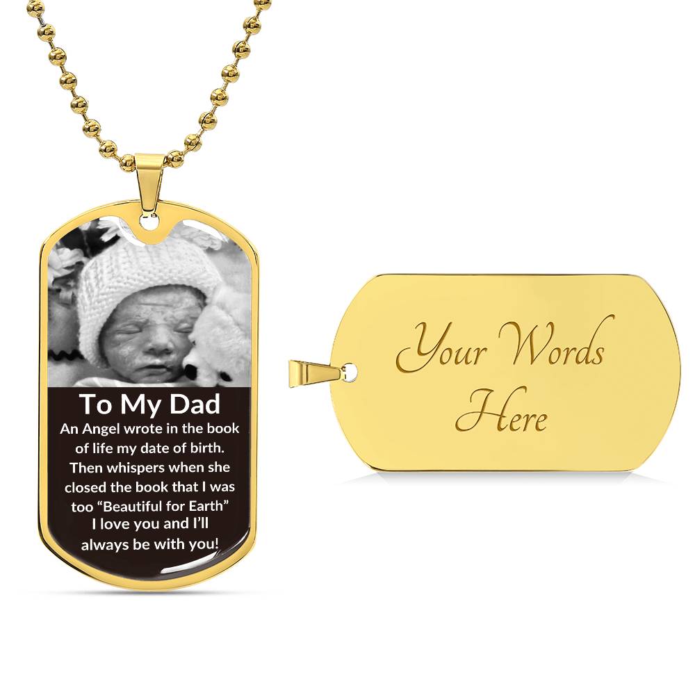 miscarriage gift for dad Military Chain (Silver) / No Jewelry Giftinum