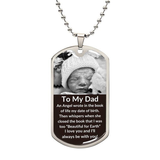 miscarriage gift for dad Military Chain (Silver) / No Jewelry Giftinum
