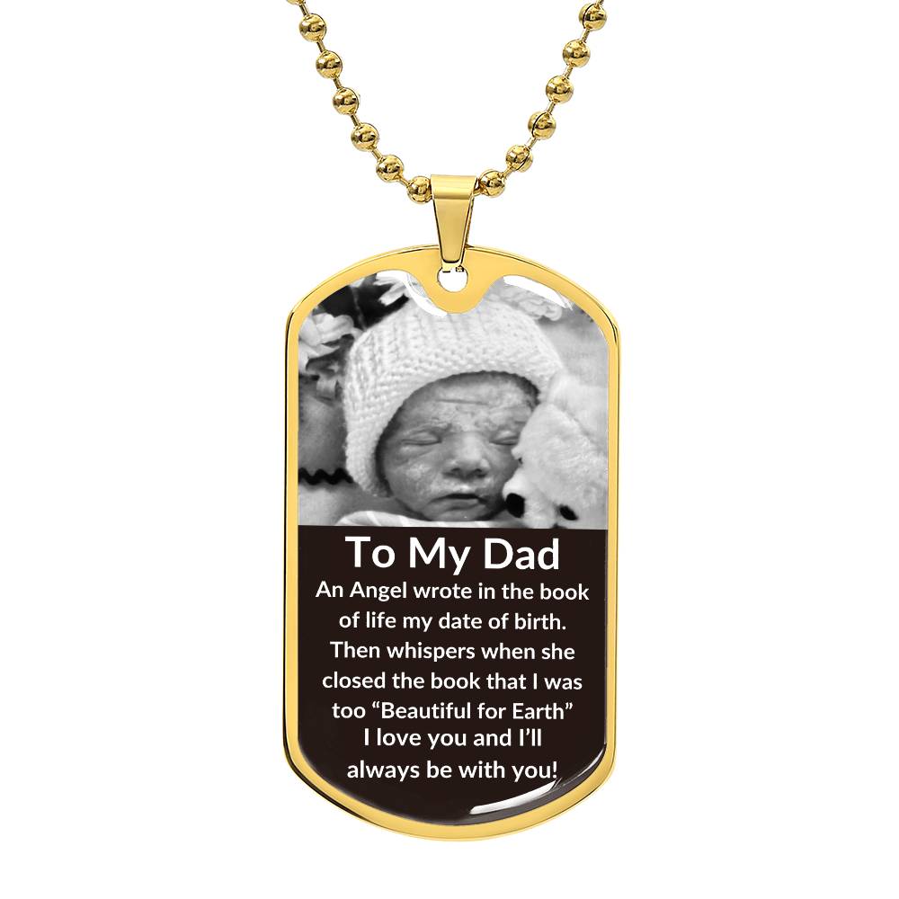 miscarriage gift for dad Military Chain (Gold) / No Jewelry Giftinum