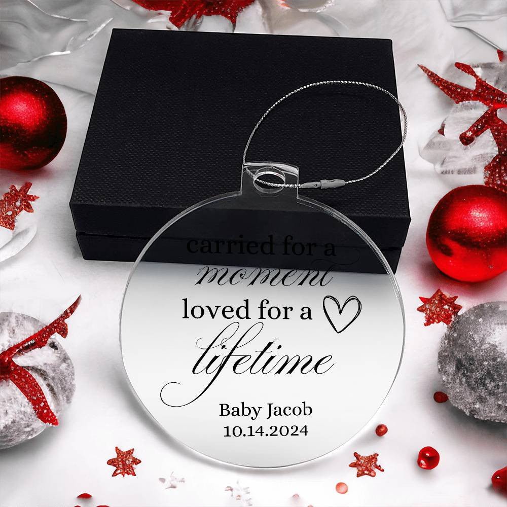Miscarriage Ornament, Baby Remembrance, infant Loss, Baby Memorial, Sympathy Gift, Carried for a Moment ornament, Personalized Keepsake gift Default Title Giftinum