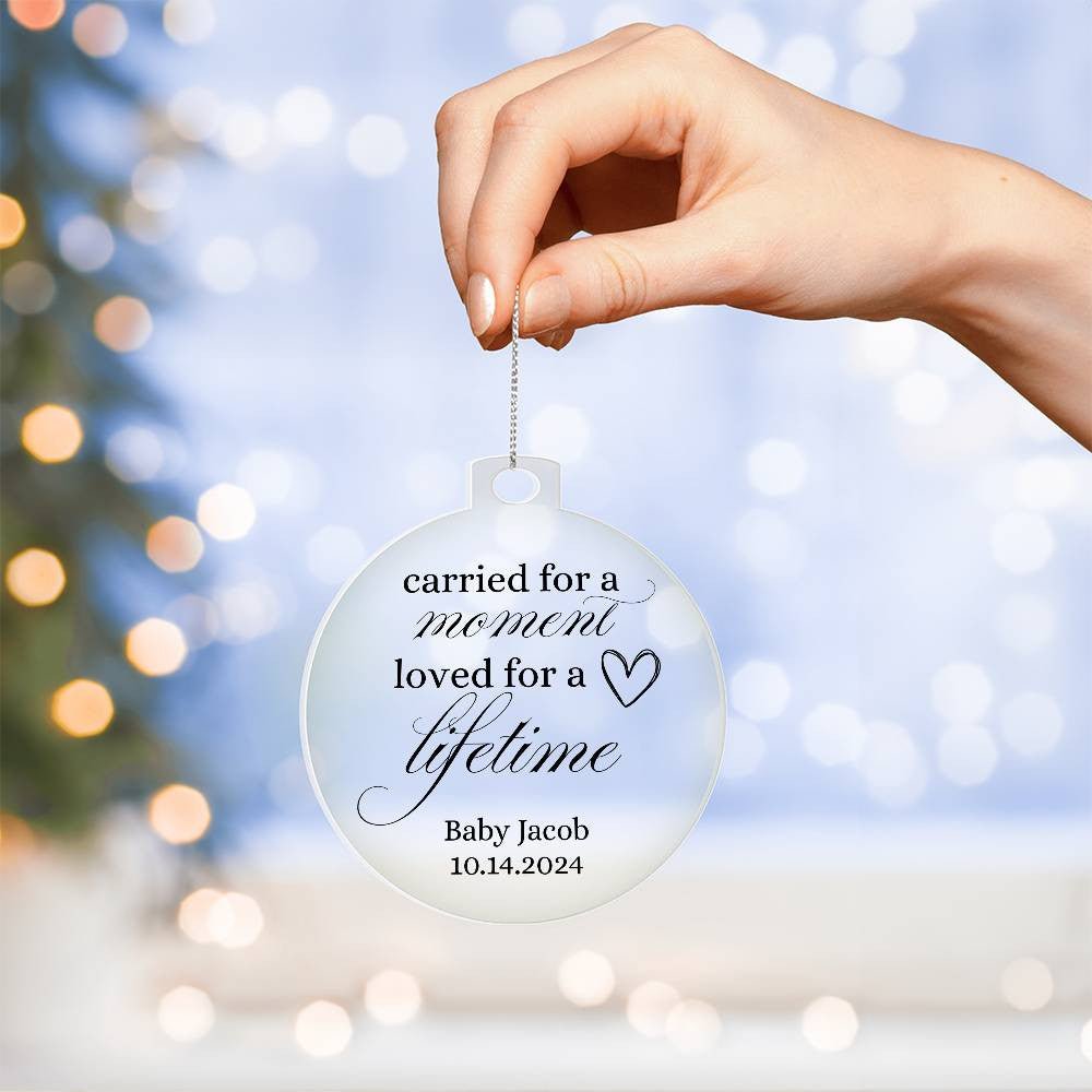 Miscarriage Ornament, Baby Remembrance, infant Loss, Baby Memorial, Sympathy Gift, Carried for a Moment ornament, Personalized Keepsake gift Default Title Giftinum
