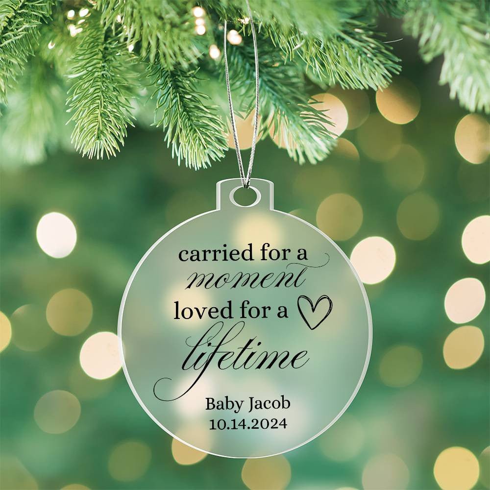 Miscarriage Ornament, Baby Remembrance, infant Loss, Baby Memorial, Sympathy Gift, Carried for a Moment ornament, Personalized Keepsake gift Default Title Giftinum