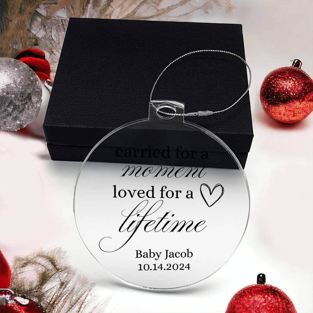 Miscarriage Ornament, Baby Remembrance, infant Loss, Baby Memorial, Sympathy Gift, Carried for a Moment ornament, Personalized Keepsake gift Default Title Giftinum