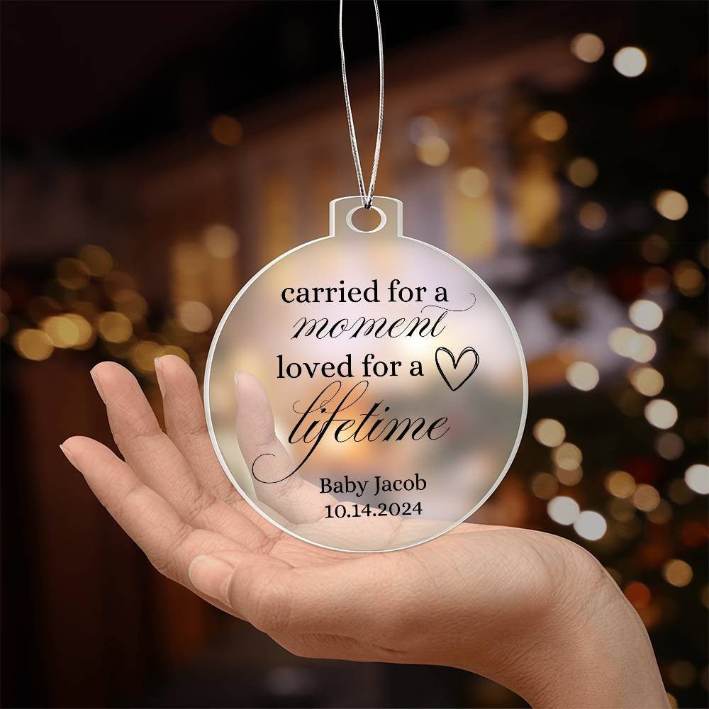 Miscarriage Ornament, Baby Remembrance, infant Loss, Baby Memorial, Sympathy Gift, Carried for a Moment ornament, Personalized Keepsake gift Default Title Giftinum