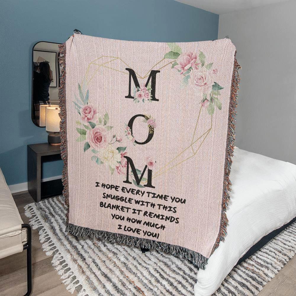 Mom Woven Blanket | Snuggle with Blanket - Giftinum