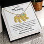 Mommy from the Baby Bump - I'll always be with you. 4 Charms / 18K Yellow Gold Finish / Two-Tone Box Jewelry Giftinum