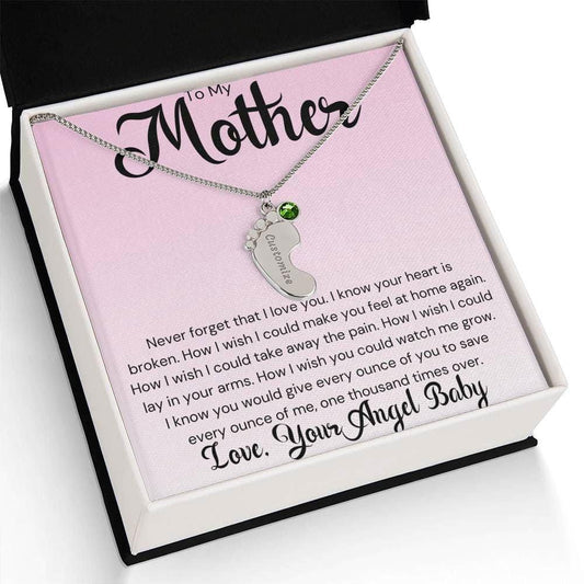 Mother from Baby Angel - Never Forget that I love you 1 Charm / Polished Stainless Steel / Two-Toned Box Jewelry Giftinum
