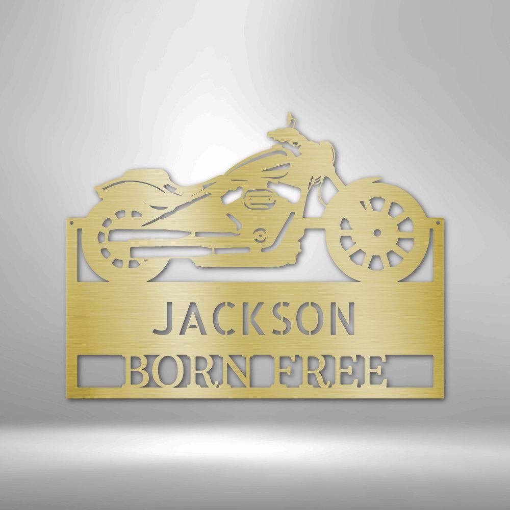 Moto Shop Monogram - Steel Sign Gold / 12" Steel Sign Giftinum