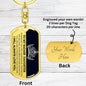My Badass Daughter Keychain - Straighten your crown Dog Tag with Swivel Keychain (Gold) / Yes Jewelry Giftinum