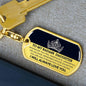 My Badass Daughter Keychain - Straighten your crown Dog Tag with Swivel Keychain (Gold) / No Jewelry Giftinum