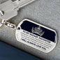 My Badass Daughter Keychain - Straighten your crown Dog Tag with Swivel Keychain (Steel) / No Jewelry Giftinum