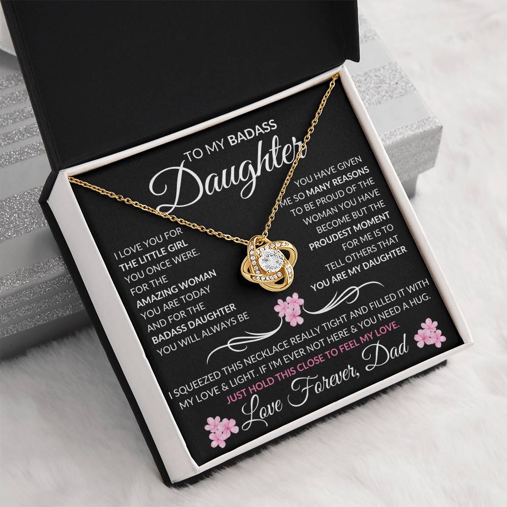 My Badass Daughter Necklace | Love you for the little girl 18K Yellow Gold Finish / Standard Box Jewelry Giftinum