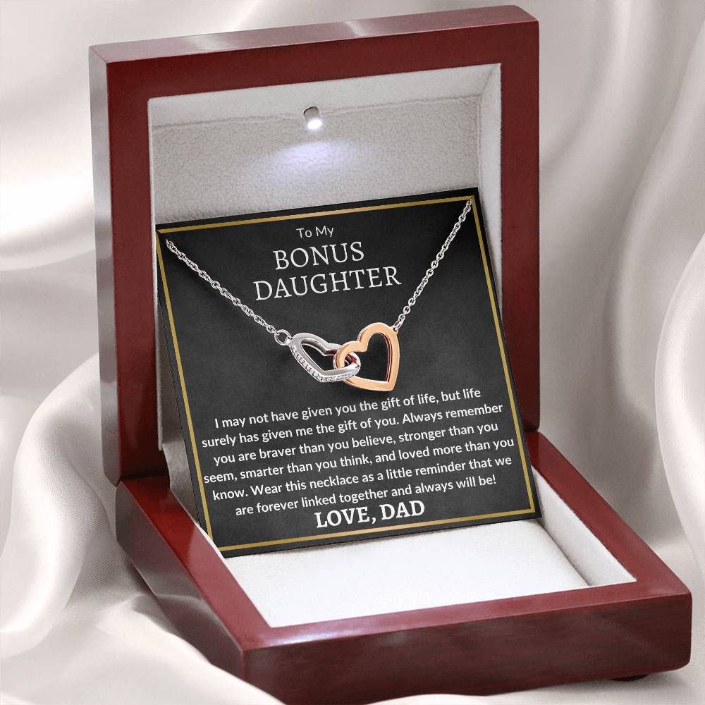 My Bonus Daughter - Braver than you believe 14k White Gold Finish / Luxury Box Jewelry Giftinum