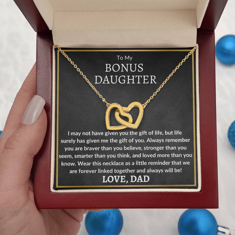 My Bonus Daughter - Braver than you believe 14k White Gold Finish / Standard Box Jewelry Giftinum