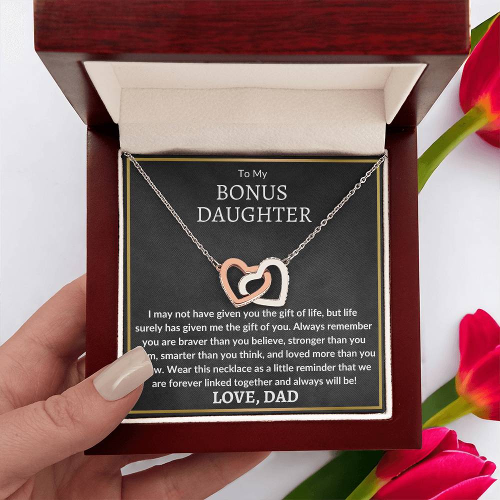 My Bonus Daughter - Braver than you believe 14k White Gold Finish / Standard Box Jewelry Giftinum