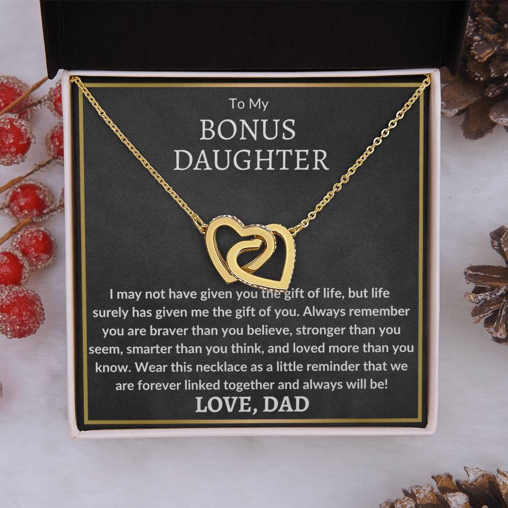 My Bonus Daughter - Braver than you believe 14k White Gold Finish / Standard Box Jewelry Giftinum
