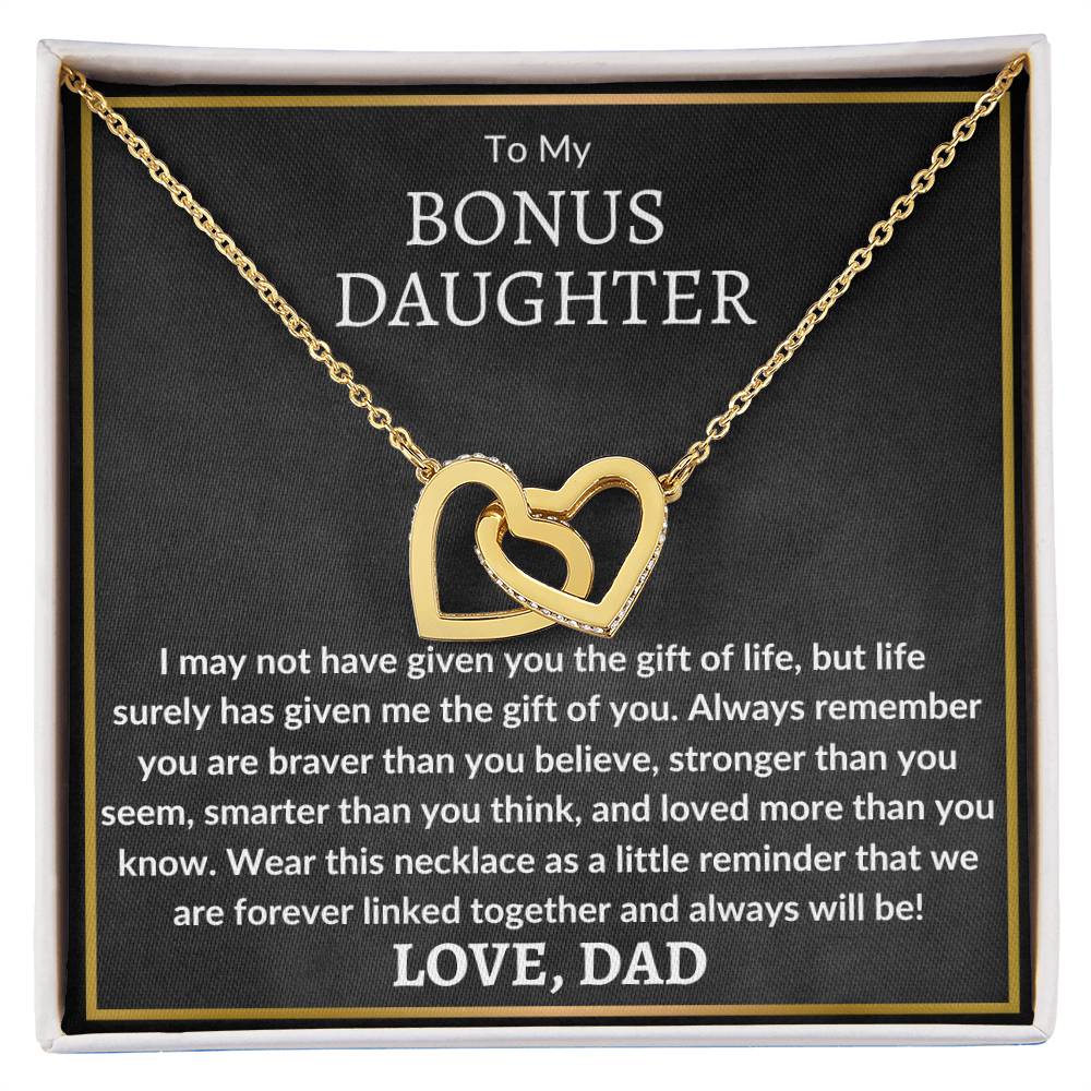 My Bonus Daughter - Braver than you believe 18K Yellow Gold Finish / Standard Box Jewelry Giftinum