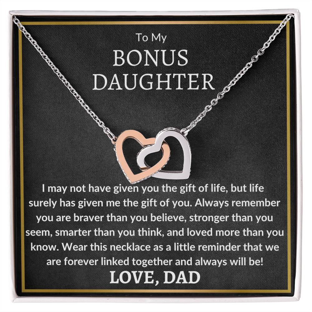 My Bonus Daughter - Braver than you believe 14k White Gold Finish / Standard Box Jewelry Giftinum