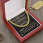 My Dad - God Chose You D Cuban Link Chain 14K Yellow Gold Finish / Luxury Box w/LED Jewelry Giftinum
