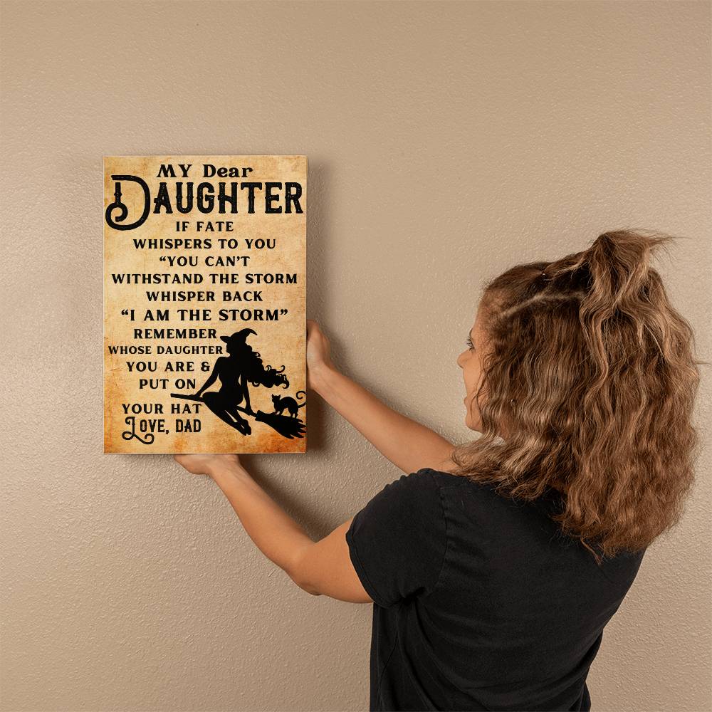 My Daughter Witch Halloween Canvas 12" x 18" Jewelry Giftinum