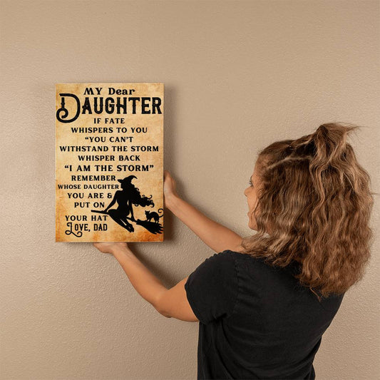 My Daughter Witch Halloween Canvas 12" x 18" Jewelry Giftinum