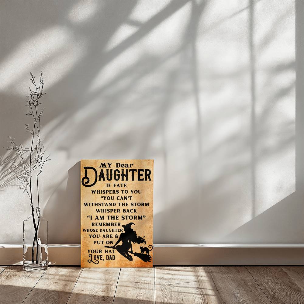 My Daughter Witch Halloween Canvas 12" x 18" Jewelry Giftinum