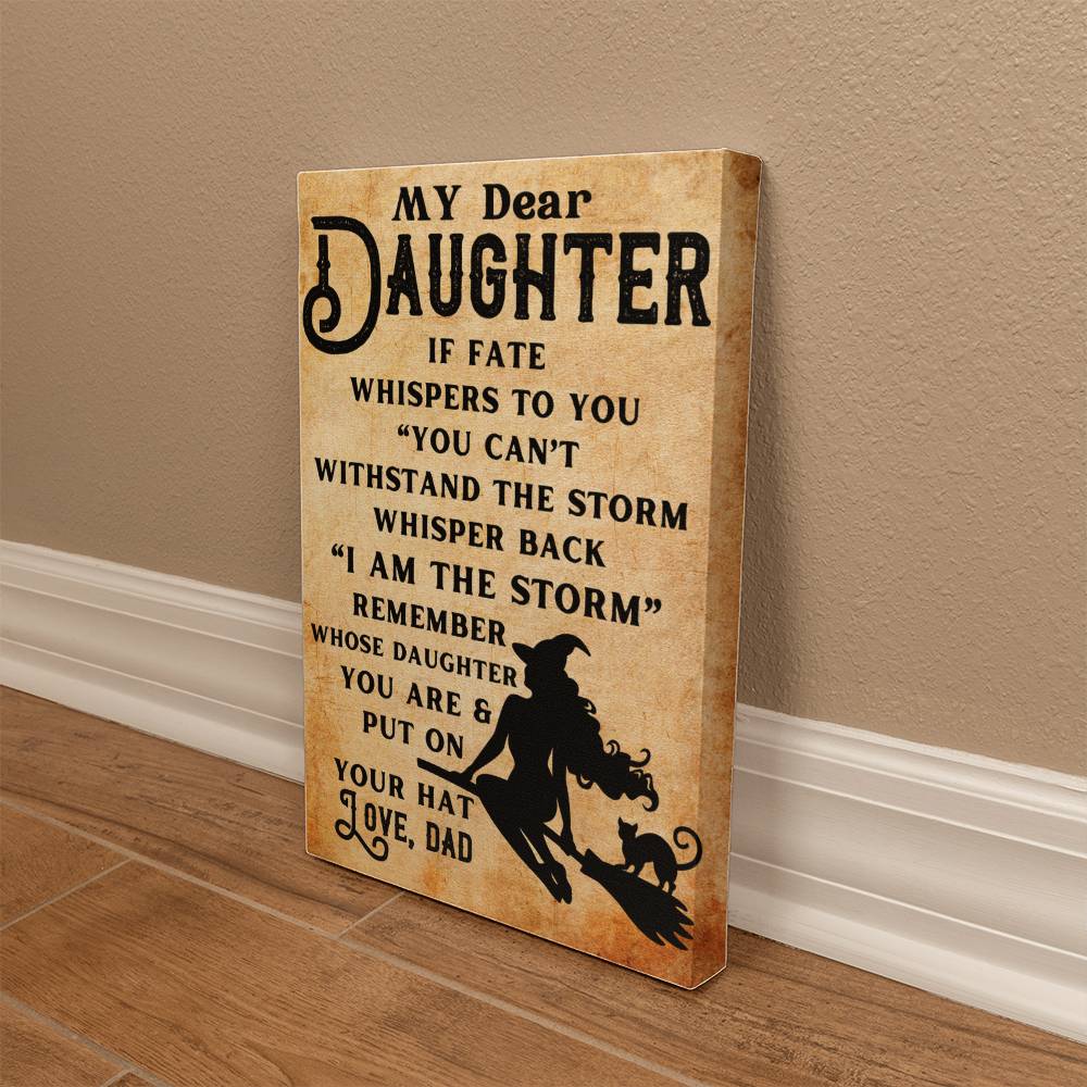 My Daughter Witch Halloween Canvas 12" x 18" Jewelry Giftinum