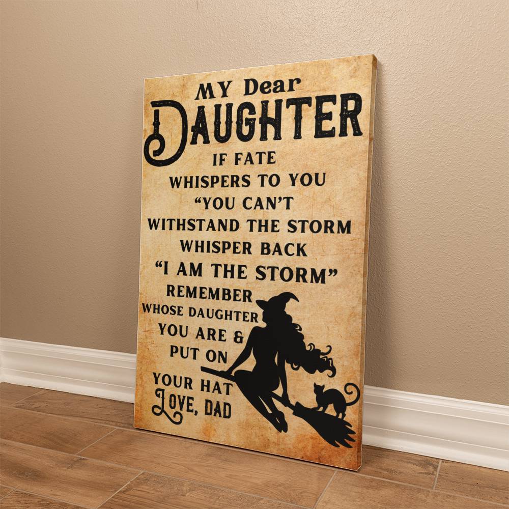 My Daughter Witch Halloween Canvas 12" x 18" Jewelry Giftinum