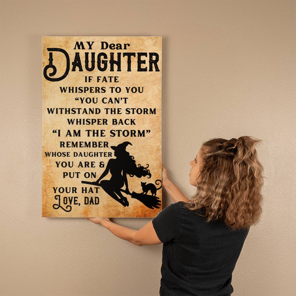 My Daughter Witch Halloween Canvas 24" x 36" Jewelry Giftinum