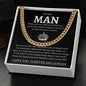 My Man Cuban Link Chain Necklace - Straighten your crown 14K Yellow Gold Finish / Standard Box Jewelry Giftinum