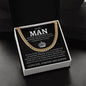 My Man Cuban Link Chain Necklace - Straighten your crown 14K Yellow Gold Finish / Standard Box Jewelry Giftinum