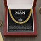My Man Cuban Link Chain Necklace - Straighten your crown 14K Yellow Gold Finish / Standard Box Jewelry Giftinum