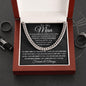 My Man-My Heart My Life Cuban Link Chain Stainless Steel / Luxury Box w/LED Jewelry Giftinum