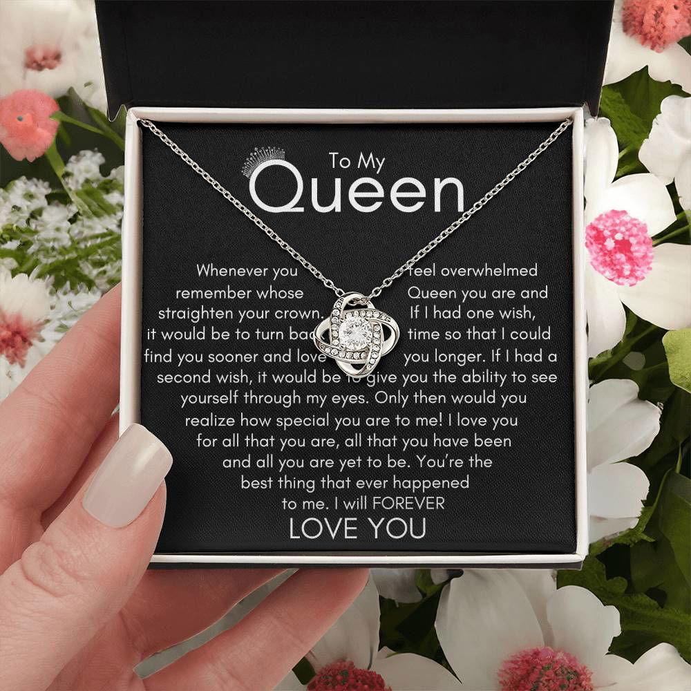 My Queen Necklace - whenever you feel 14K White Gold Finish / Standard Box Jewelry Giftinum