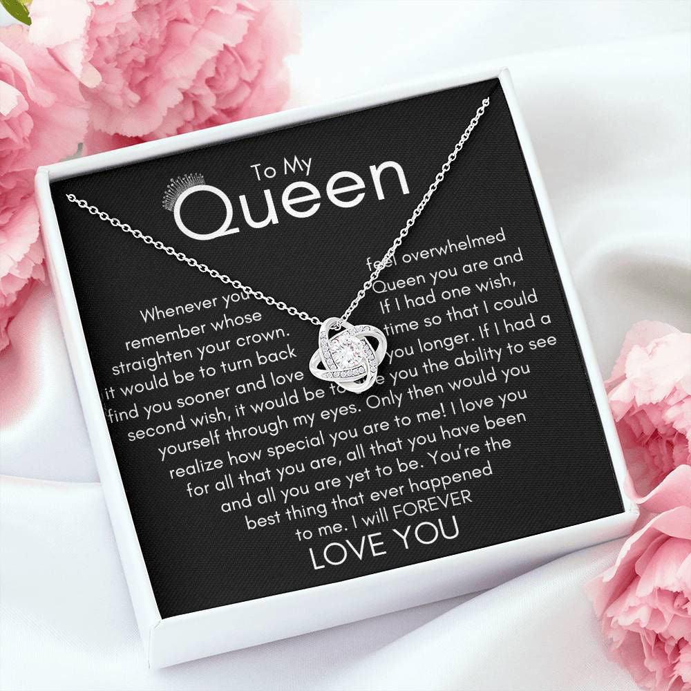 My Queen Necklace - whenever you feel 14K White Gold Finish / Standard Box Jewelry Giftinum