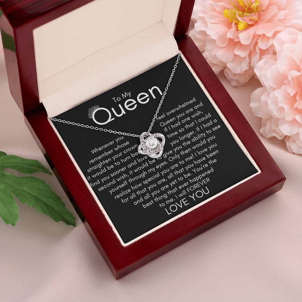My Queen Necklace - whenever you feel 14K White Gold Finish / Standard Box Jewelry Giftinum