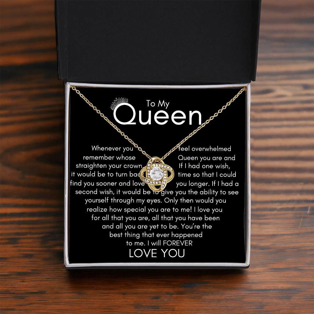 My Queen Necklace - whenever you feel 14K White Gold Finish / Standard Box Jewelry Giftinum